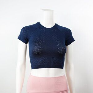 NWT Lululemon Women Swiftly Pointelle Cropped Short Sleeve Shirt Top MSRP $68.00